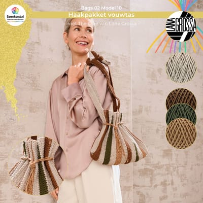 Haakpakket vouwtas met The Core – Model 10 – Bags 02 | Lana Grossa-multikleur