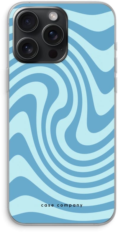 Case Company® - Hoesje geschikt voor iPhone 15 Pro Max hoesje - Swirl Blauw - Soft Cover Telefoonhoesje - Bescherming aan alle Kanten en Schermrand