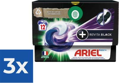 Ariel All-in-1 Pods+ Wasmiddelcapsules Revita Black 12 stuks - Voordeelverpakking 3 stuks