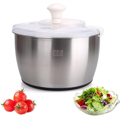 Sla centrifuge - Groente droger - Groenten reinigen - Antislip basis - 5 liter capaciteit - Zilver