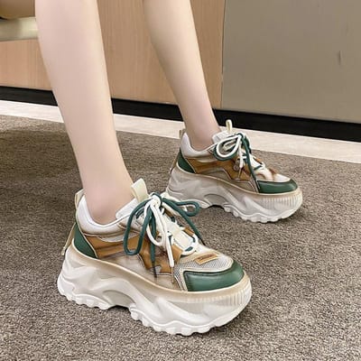 Dadschoenen Dames Casual Nieuw Lente en Herfst Zomer Damesschoenen Veelzijdig Sponscake Sponscake Ademende Dadschoenen Damesstijl 40 gray