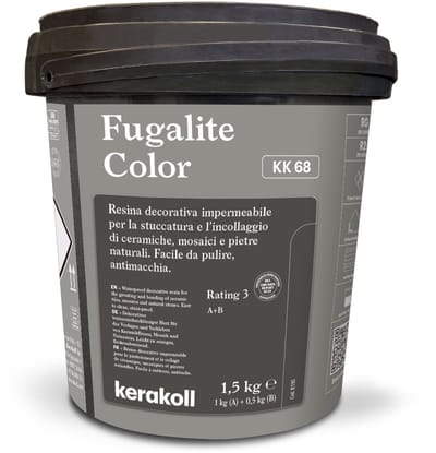Kerakoll Fugalite Epoxy Voegmiddel KK68 - Kleur 68 Grijs - 1,5 kg Voegmortel voor Tegels & Natuursteen - Verkrijgbaar in 50 Kleuren - Greenbuild rating 4