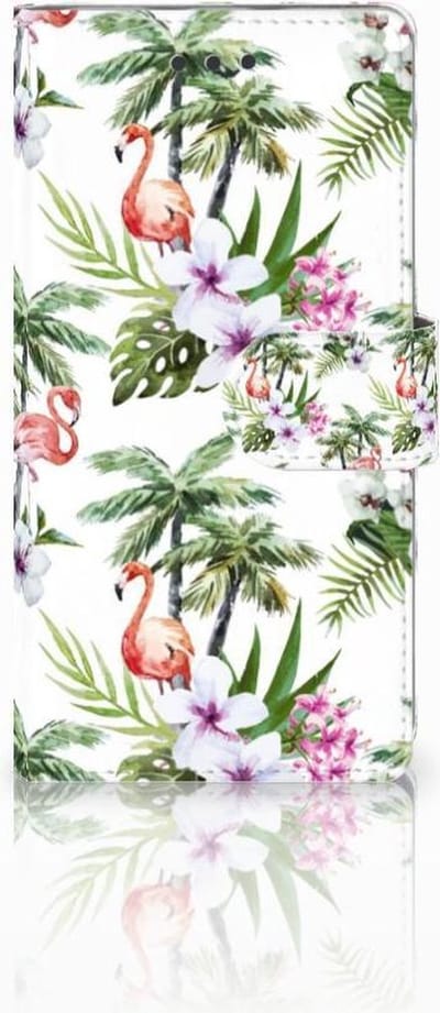 Huawei Ascend P8 Lite Telefoonhoesje met Pasjes Flamingo Palms
