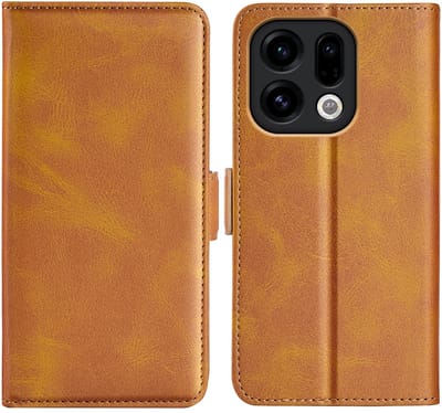 MobyDefend Hoesje - Geschikt voor Oppo Find X9 - Luxe Wallet Book Case (Sluiting Zijkant) - Lichtbruin