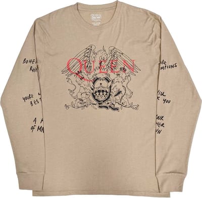 Queen - Handwritten Longsleeve shirt - L - Bruin