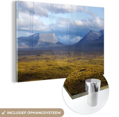 ® Glasschilderij 180x120 cm - Schilderij acrylglas - Het berglandschap van het Nationaal park Abisko in Zweden - Foto op glas - Muurdecoratie woonkamer - Wanddecoratie slaapkamer - Schilderijen