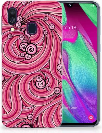 Samsung Galaxy A40 Hoesje maken Swirl Pink