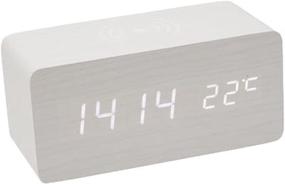 Dailygoods- Wekker Digitale Houten Klok - USB Aansluiting - Temperatuurweergave - Alarmfunctie - Draagbaar - Mini-formaat