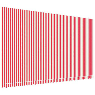 vidaXL - Vervangingsdoek - voor - luifel - 600x350 - cm - polyester - rood - en - wit