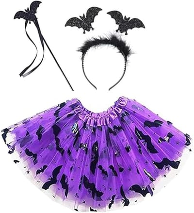 Kostuum voor Meisjes met Tutu, Toverstok en Haaraccessoire voor Carnavalskleding en Rollenspel