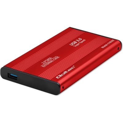Qoltec Aluminium Behuizing |   SSD 2.5 HDD Pocket SATA3 |   USB 3.0 |   Rood