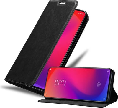 Cadorabo Hoesje geschikt voor Xiaomi Mi 9T / Mi 9T PRO / RedMi K20 / RedMi K20 PRO in ZWARTE NACHT - Beschermhoes met magnetische sluiting, standfunctie en kaartvakje Book Case Cover Etui