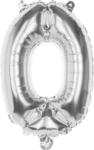 Boland - Folieballon '0' zilver (36 cm) 0 - Zilver - Cijfer ballon