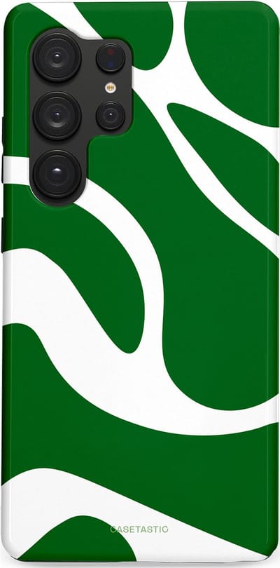 Casetastic Hoesje Geschikt voor Samsung S25 Ultra - Stijlvolle Beschermende Duo-layer Case - Groene Golven