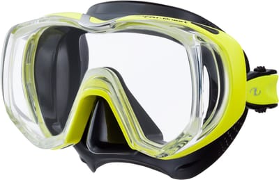 TUSA Freedom Tri-Quest – Panoramische duikbril & snorkelmasker met extra breed zichtveld – CrystalView glas – Zwart/Geel - M3001QB FY