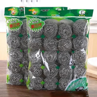 20 stuks Hoog-Zink Draad Stalen Kogel Afwas Reinigingsapparatuur Staalwol Pads Huishoudelijke Keukengerei Benodigdheden