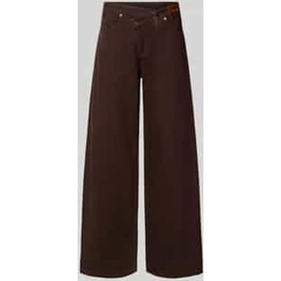 wide fit jeans van pure katoen in asymmetrische look