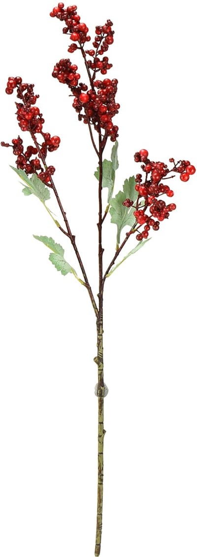 Kunstmatige bessentak rode kunsttak kerstdecoratie 74cm