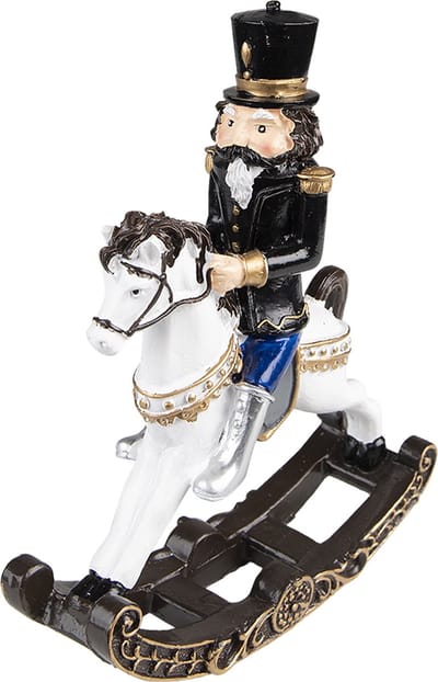 Clayre & Eef Kerstdecoratie Notenkraker 18 cm Zwart Kunststof