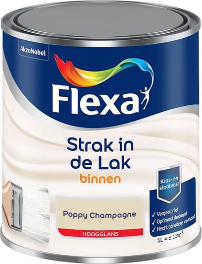 Flexa - Strak In De Lak Binnenlak Hoogglans - Poppy Champagne - Mengverf - 1 L
