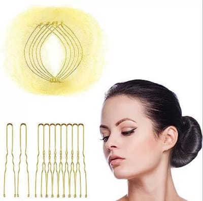 Haaraccessoires set - Haarklemmen - Haarelastiekjes / Scrunchie -Beige 50 stuks + 50 U-haarklemmen -Geschikt voor kort en fijn haar.