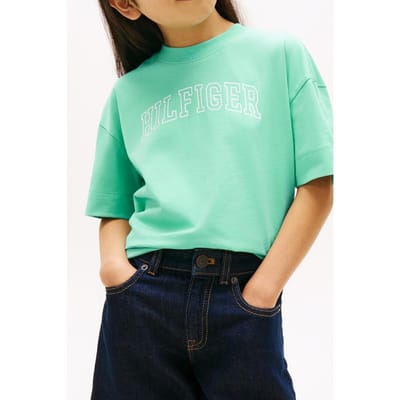 Tommy Hilfiger Girls Varsity Tee Ss Tropical Tide Größe: 8 | T-Shirts Outlet | kids