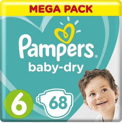 Pampers Baby-Dry - Maat 6 (Extra Large) 15+ kg  - 68 Stuks - Luiers