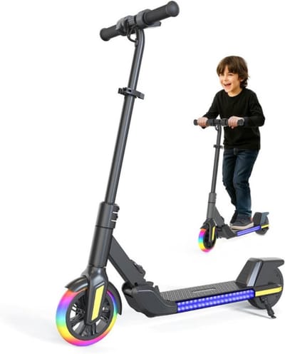 Thuys - Elektrische Kinderstep Opvouwbaar Zwart - Zelfverlichtend Voorwiel - 8 km Actieradius -Voor Kinderen 6-14 Jaar