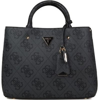 GUESS schoudertas Meridian II Girlfriend Satchel Coal Logo donkergrijs