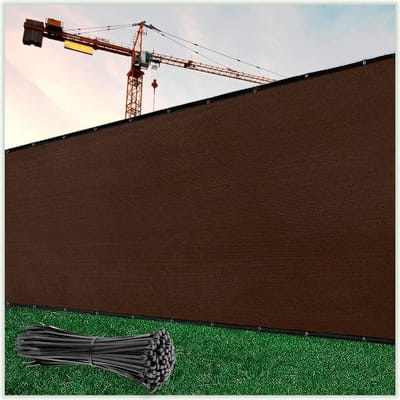 ColourTree Omheiningsscherm op maat gemaakt privacyscherm bruin 4' x 36' - Commerciële kwaliteit 170 GSM - Heavy Duty - 3 jaar garantie - Inclusief kabelbinders