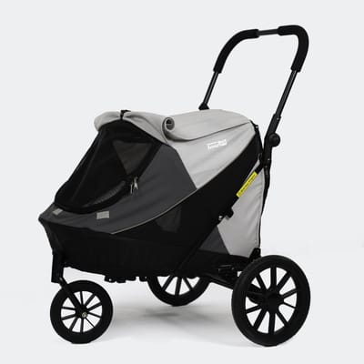 InnoPet Hondenbuggy Noah Pebble&Stone - tot 20 kg - Verstelbare Duwstang - Grijs
