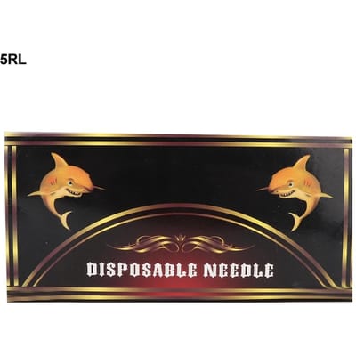 50 Pièces Aiguilles de Tatouage Jetables Aiguilles de Tatouage Stérilisées en Acier Inoxydable Fourniture de Tatouage 5RL black