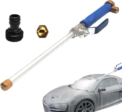 Hogedrukreiniger Sproeier - Krachtig Waterpistool - Auto en Tuin - Verstelbare Waterstraal - 45 cm Lengte - Zilverkleurig