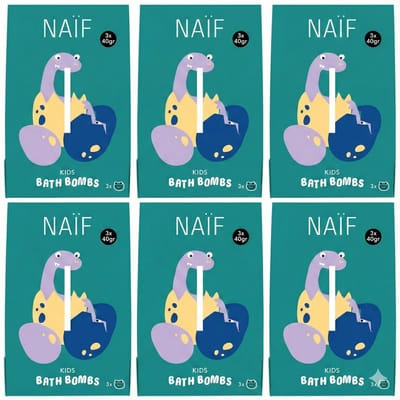 Naif - Bruisballen - Multipack - Kids 3+ - Bruisend Badplezier - Fris & Fruitig - Dermatologisch Getest - 6x100gr