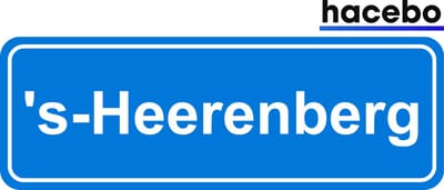 Hacebo - Plaatsnaam Sticker - 29x10 CM - 's-Heerenberg sticker - Verkeersborden sticker - grappige cadeaus - 's-Heerenberg