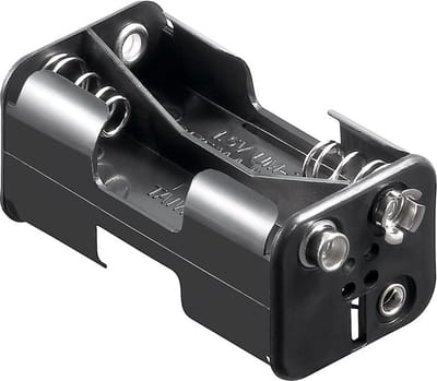 Batterijhouder voor 4 AA-batterijen - push-on bevestiging - versie 2