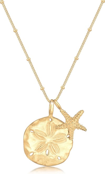 Elli - Halsketting - Dames Zeesterren en Bloemen Plaat Zomertrillingen in 925 Sterling Zilver - Dames