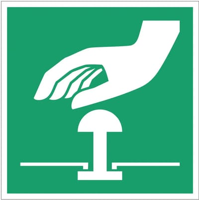 Emergency stop bord – E020 | gecoat dibond materiaal | 10 x 10 cm