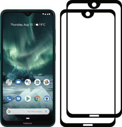 Smartphonica 2 Stuks Screenprotector Geschikt voor Nokia 7.2 - Full Cover Tempered Glass - Gehard glas Geschikt voor Nokia 7.2 geschikt voor Nokia 7.2