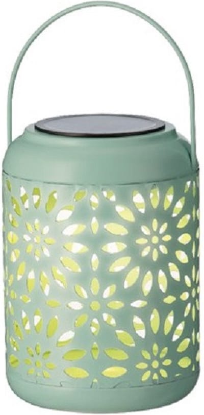 Lumineo solar lantaarn - mintgroen - ijzer - 17 cm - Met hengsel - Tuinverlichting