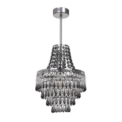 Milagro GEMMA Hanglamp E27 Crystal Glamour Zwart/Zilver 23cm