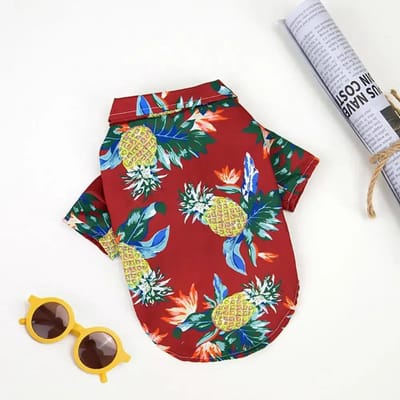 XL-5XL Hawaii Stijl Leuke Zomer T-shirts Comfortabel Bedrukt Huisdier Shirt Voor Middelgrote Grote Hond Puppy Huisdier Kleding Huisdier Producten XL blue