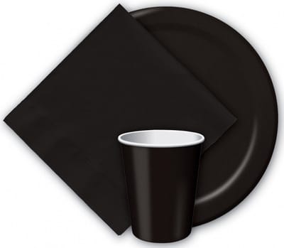 Uni kleur tafel servetten - zwart - 40x stuks - 33 x 33 cm - Papier - diner tafel versiering/decoratie