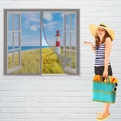 Magnetisch Hor voor Raam 90x95cm - Insectenwerend & Luchtdoorlatend Grijs Gaasgordijn