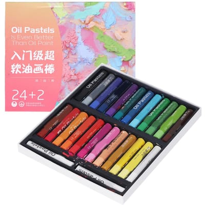 Set de Pastels à l'Huile Lavables Doux Couleurs Intenses Bricolage Set de Pastels à l'Huile pour Peinture Artistique Mélange pour Artistes Débutants 24 colors pink