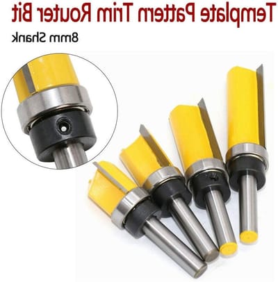 Routerfrees met Rechte Shank 8mm voor Houtbewerking, Ideaal voor Ladeconstructie en Precisiewerk, Geel (8 x 3/4 x 25 mm) 1 Stuk