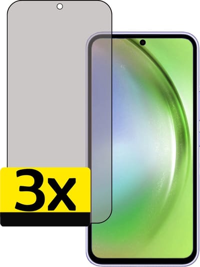 Screenprotector - Geschikt voor Samsung Galaxy A54 - 3 Stuks - Privacy Filter - Beschermglas - Gehard Glas - Tempered Glass - Screen Protector