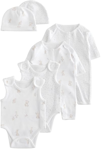 Next - Pasgeboren unisex - 6-delige babypyjama voor prematuurtjes - Wit