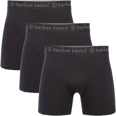 Bamboo Basics Heren Bamboe Boxershorts Rico (3-pack) - Zwart - Ondergoed Heren - Boxershort Heren Lange pijp - Maat XXXL