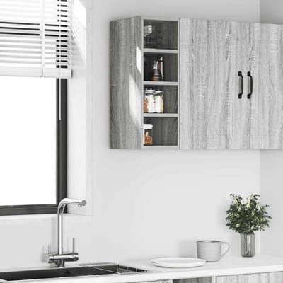 vidaXL - Bovenkast - Riga - 20x29,5x60 - cm - bewerkt - hout - grijs - sonoma - eikenkleurig